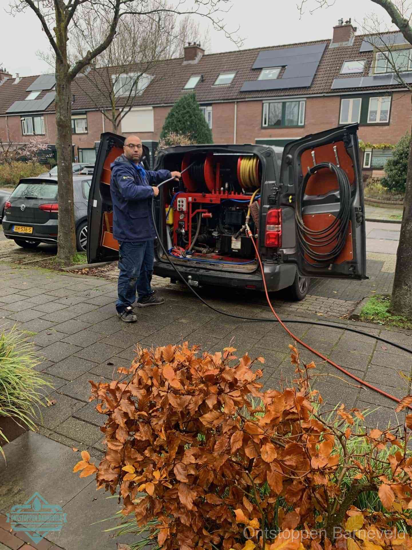 Rioolservice in de wijk in Barneveld
