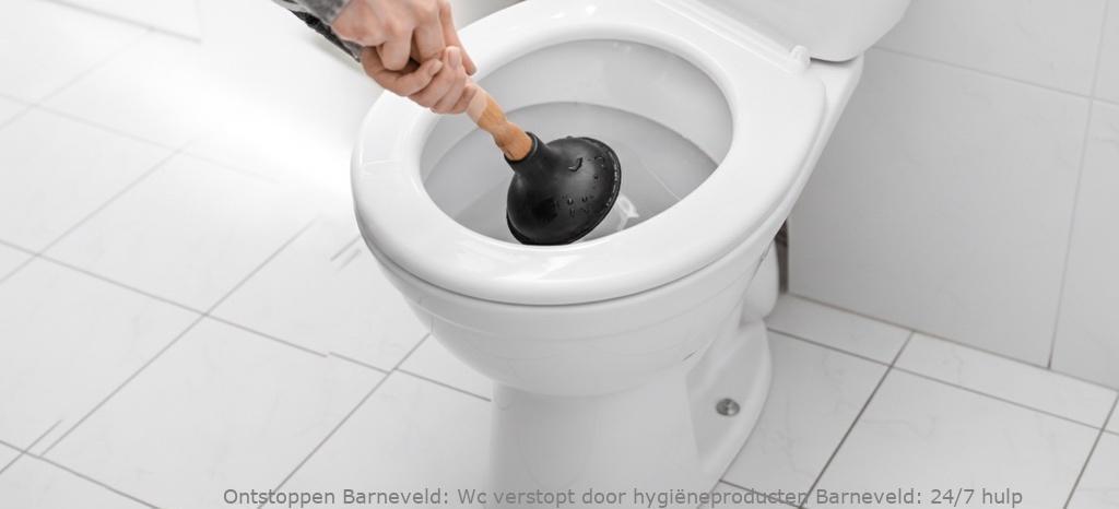 Wc verstopt door hygiëneproducten Barneveld: 24/7 hulp